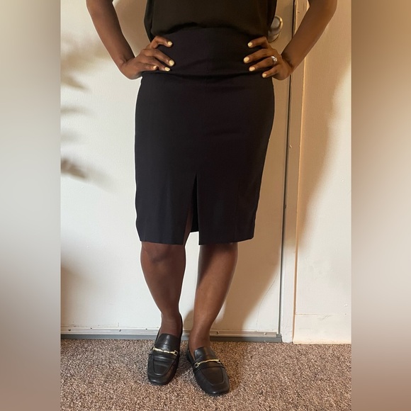 H&M Navy Blue Front Slit Pencil Skirt Size 6 - Picture 1 of 8